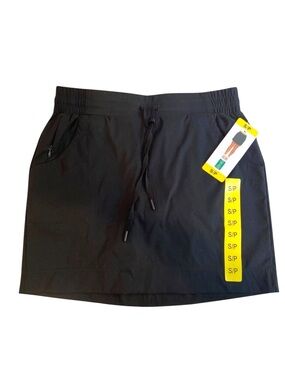 Pacific Trail Womens Small Black Skort With Pockets & Drawstring Waist NWT